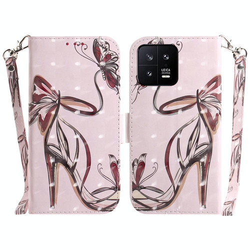 For Xiaomi 13 5G 3D Colored Horizontal Flip Leather Phone Case(Butterfly High-heeled) For Xiaomi 13 5G 3D Colored Horizontal Flip Leather Phone Case(Butterfly High-heeled)