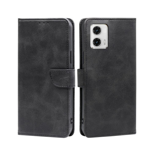 For Motorola Moto G73 5G Calf Texture Buckle Flip Leather Phone Case(Black) For Motorola Moto G73 5G Calf Texture Buckle Flip Leather Phone Case(Black)