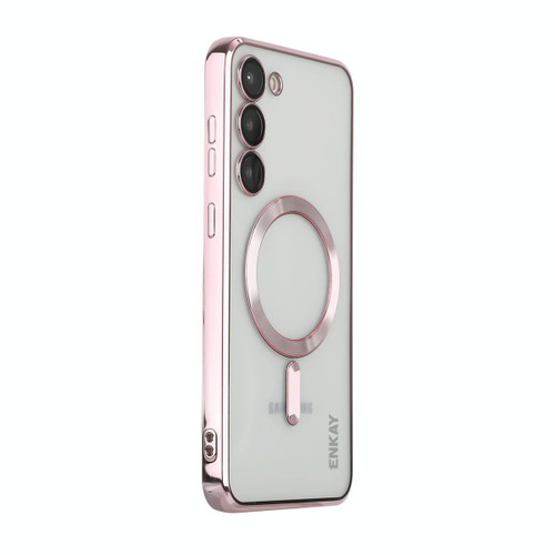 For Samsung Galaxy S23+ 5G ENKAY Electroplated MagSafe Shockproof TPU Phone Case with Lens Film(Pink) For Samsung Galaxy S23+ 5G ENKAY Electroplated MagSafe Shockproof TPU Phone Case with Lens Film(Pink)
