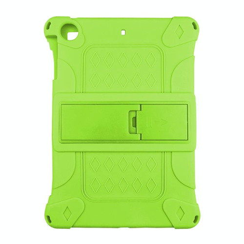 For iPad mini 5 / 4 All-inclusive Silicone Shockproof Tablet Case with Holder(Green)