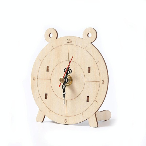 Wooden Mechanical Puzzle Toys Science Electric Assembling Toys ,Style: Alarm Clock