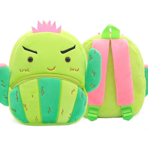 Vegetable Fruit Series Cartoon Plush Kids Backpack Children School Bags(Cactus)