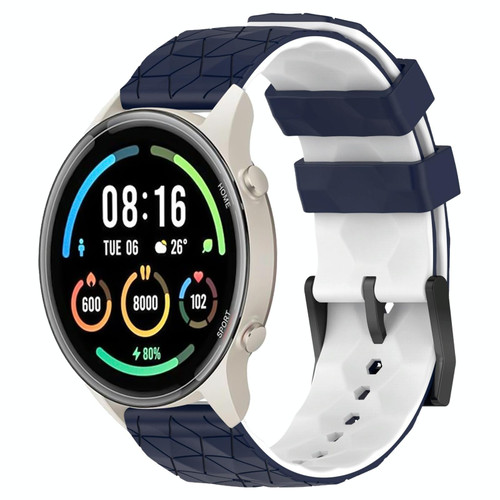 For Xiaomi MI Watch Sport 22mm Football Pattern Two-Color Silicone Watch Band(Midnight Blue + White) For Xiaomi MI Watch Sport 22mm Football Pattern Two-Color Silicone Watch Band(Midnight Blue + White)