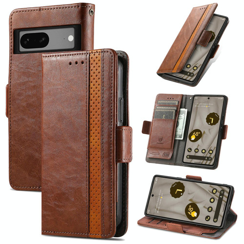 For Google Pixel 7A CaseNeo Splicing Dual Magnetic Buckle Leather Phone Case(Brown) For Google Pixel 7A CaseNeo Splicing Dual Magnetic Buckle Leather Phone Case(Brown)