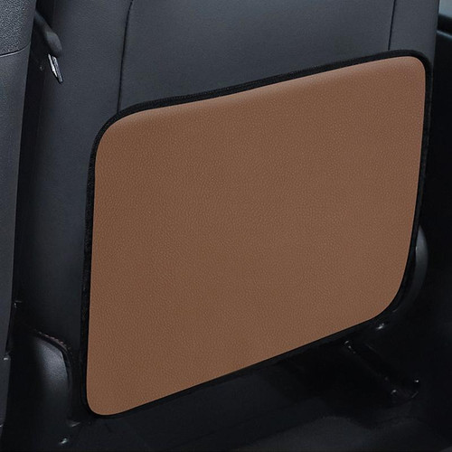 Car Seat Back Children Anti-kick Pad Back Rear Anti-dirty Universal Leather Protection Pad Storage Bag Half Pack Version (Brown)
