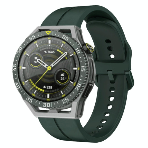 For Huawei Watch GT 3 SE 22mm Loop Silicone Watch Band(Dark Green)