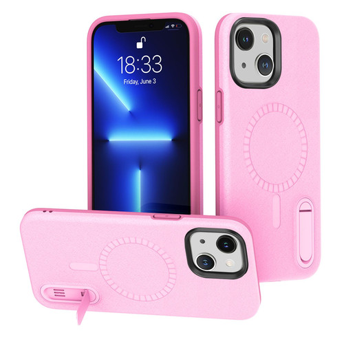 For iPhone 14 Terminator MagSafe Magnetic Holder Phone Case(Pink)