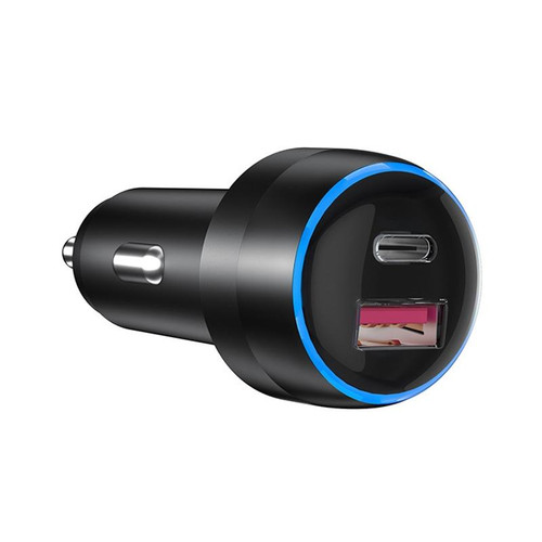 IBD355-1UC USB+Type-C/USB-C Dual Ports Mobile Phone Car Charger(QC3.0 18W+ PD 30W)