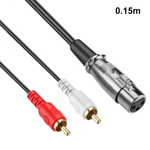 JUNSUNMAY 2 RCA Male to XLR Female Stereo Audio Cable, Cable Length:0.15m JUNSUNMAY 2 RCA Male to XLR Female Stereo Audio Cable, Cable Length:0.15m