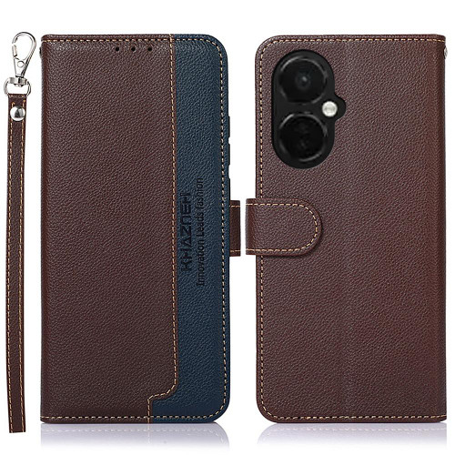 For OnePlus Nord CE 3 Lite KHAZNEH Litchi Texture Leather RFID Phone Case(Brown)