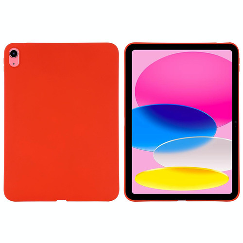 For iPad 10th Gen 10.9 2022 Solid Color Liquid Silicone Dropproof Full Coverage Tablet Case(Red)