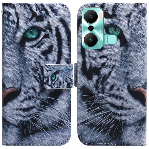For Infinix Hot 20 Play Coloured Drawing Flip Leather Phone Case(Tiger) For Infinix Hot 20 Play Coloured Drawing Flip Leather Phone Case(Tiger)