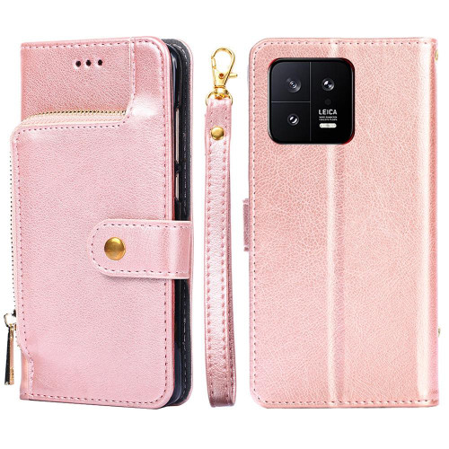 For Xiaomi 13 Zipper Bag Leather Phone Case(Rose Gold) For Xiaomi 13 Zipper Bag Leather Phone Case(Rose Gold)