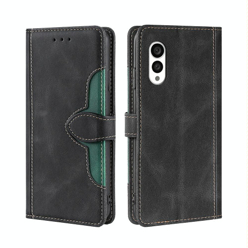 For Fujitsu Arrows N F-51C Skin Feel Magnetic Buckle Leather Phone Case(Black)