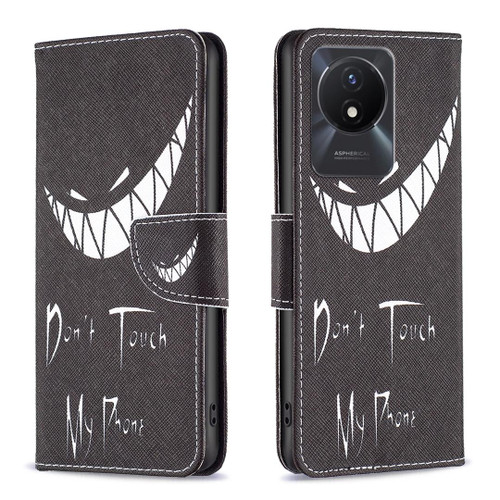 For vivo Y02 4G Drawing Pattern Leather Phone Case(Smirk)