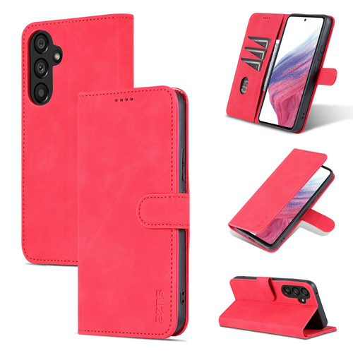 For Samsung Galaxy A34 5G AZNS Skin Feel Calf Texture Flip Leather Phone Case(Red)