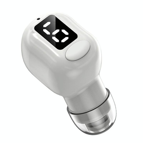 M5 Digital Display Bluetooth Headset Mini In-ear Invisible Headphones(White)