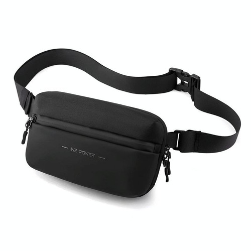 HAOSHUAI 2111 Men Chest Bag Outdoor Travel Waist Bag Minimalist Shoulder Bag(Black) HAOSHUAI 2111 Men Chest Bag Outdoor Travel Waist Bag Minimalist Shoulder Bag(Black)