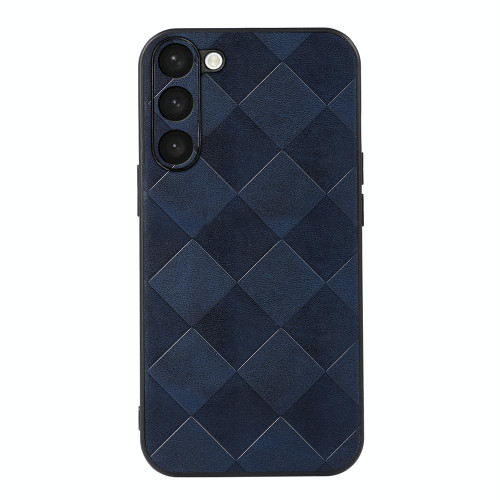 For Samsung Galaxy S23 5G Weave Plaid PU Phone Case(Blue)
