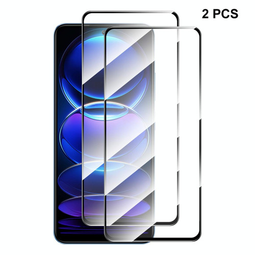 For Xiaomi Redmi Note 12 China 2pcs ENKAY Full Glue 0.26mm 9H 2.5D Tempered Glass Full Film