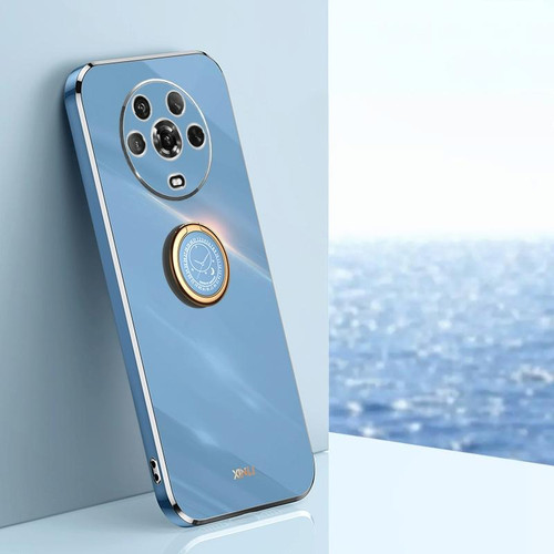 For Honor Magic4 XINLI Straight Edge 6D Electroplate TPU Phone Case with Ring Holder(Celestial Blue) For Honor Magic4 XINLI Straight Edge 6D Electroplate TPU Phone Case with Ring Holder(Celestial Blue)