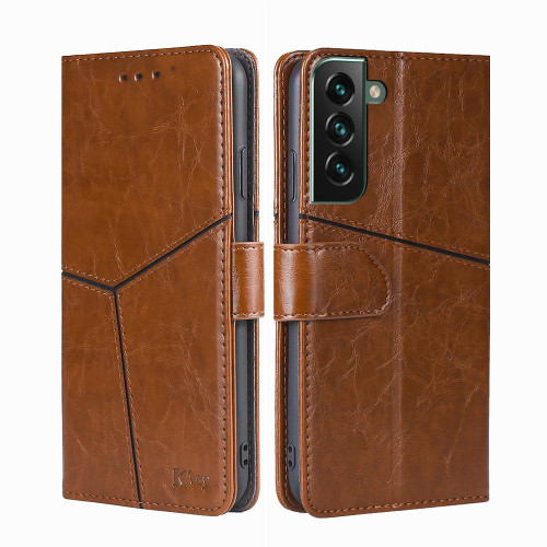 For Samsung Galaxy S23+ 5G Geometric Stitching Horizontal Flip Leather Phone Case(Light Brown) For Samsung Galaxy S23+ 5G Geometric Stitching Horizontal Flip Leather Phone Case(Light Brown)