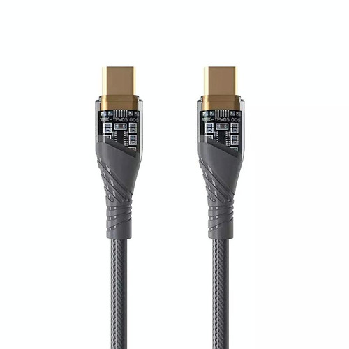 65W USB-C / Type-C to Type-C Transparent Fast Charging Data Cable, Length: 1m(Grey)