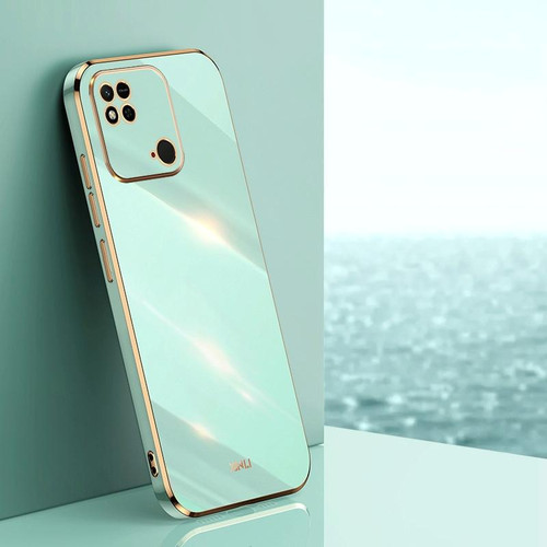 For Xiaomi Redmi 10C XINLI Straight Edge 6D Electroplate TPU Phone Case(Mint Green)