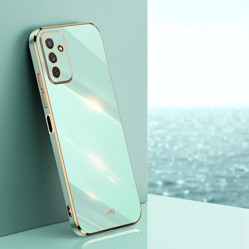 For Samsung Galaxy M23 5G XINLI Straight Edge 6D Electroplate TPU Phone Case(Mint Green)