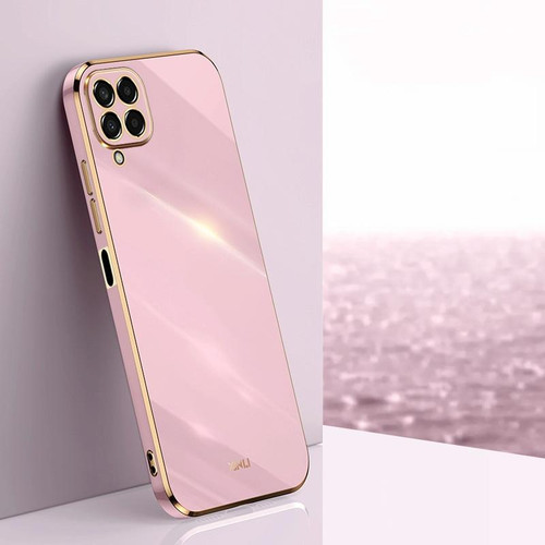 For Samsung Galaxy M53 5G XINLI Straight Edge 6D Electroplate TPU Phone Case(Cherry Purple)