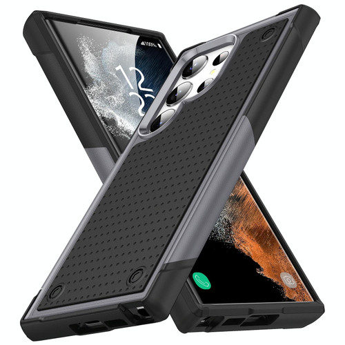 For Samsung Galaxy S23 Ultra 5G PC + TPU Shockproof Protective Phone Case(Grey+Black) For Samsung Galaxy S23 Ultra 5G PC + TPU Shockproof Protective Phone Case(Grey+Black)