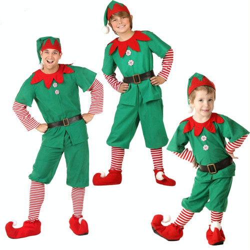 Christmas Green Elf Cosplay Costume Chris Santa Claus Costume Set, Size: 80cm(Male)
