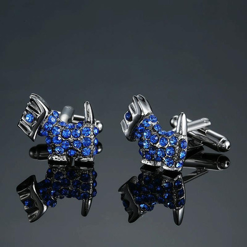 Men Shirt Cufflinks Blue Series Enamel Crystal Vintage Pattern Cufflinks, Color: 17 Men Shirt Cufflinks Blue Series Enamel Crystal Vintage Pattern Cufflinks, Color: 17
