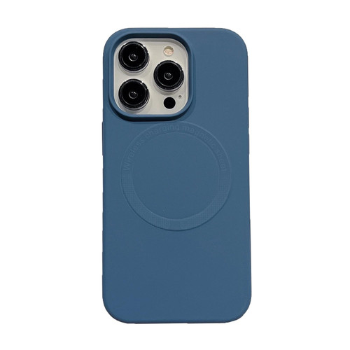 For iPhone 13 Pro Magsafe Magnetic Silicone Phone Case(Dark Blue)