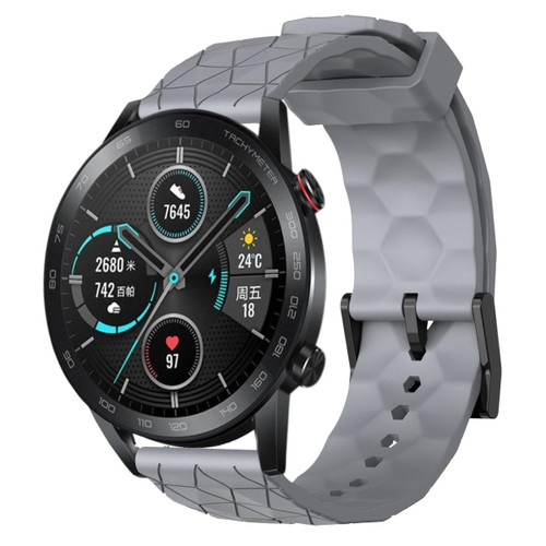 For Honor MagicWatch2 42mm 20mm Football Pattern Solid Color Silicone Watch Band(Grey) For Honor MagicWatch2 42mm 20mm Football Pattern Solid Color Silicone Watch Band(Grey)