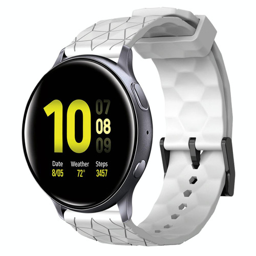 For Samsung Galaxy Watch Active 2 44mm 20mm Football Pattern Solid Color Silicone Watch Band(White) For Samsung Galaxy Watch Active 2 44mm 20mm Football Pattern Solid Color Silicone Watch Band(White)
