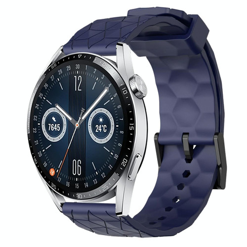 For Huawei Watch GT3 42mm 20mm Football Pattern Solid Color Silicone Watch Band(Navy Blue) For Huawei Watch GT3 42mm 20mm Football Pattern Solid Color Silicone Watch Band(Navy Blue)