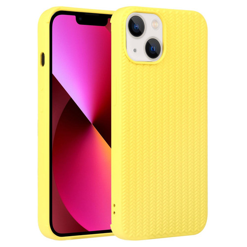 For iPhone 13 Weave Texture Silicone Phone Case(Yellow) For iPhone 13 Weave Texture Silicone Phone Case(Yellow)