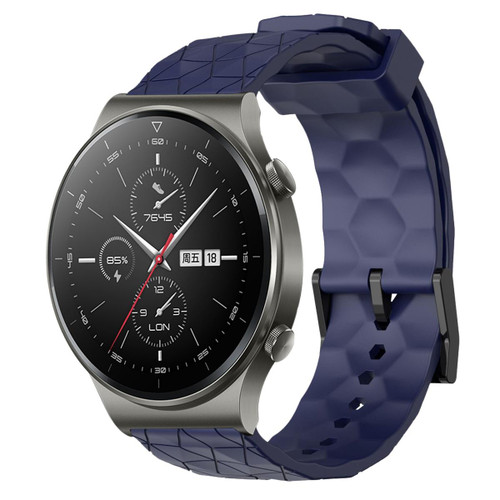 For Huawei GT2 Pro 22mm Football Pattern Solid Color Silicone Watch Band(Navy Blue) For Huawei GT2 Pro 22mm Football Pattern Solid Color Silicone Watch Band(Navy Blue)