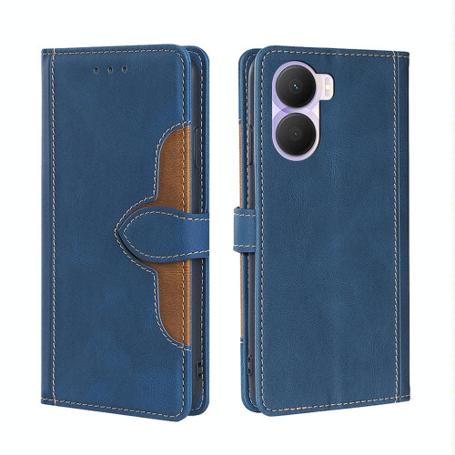 For Honor Play 40 Plus Skin Feel Magnetic Buckle Leather Phone Case(Blue)