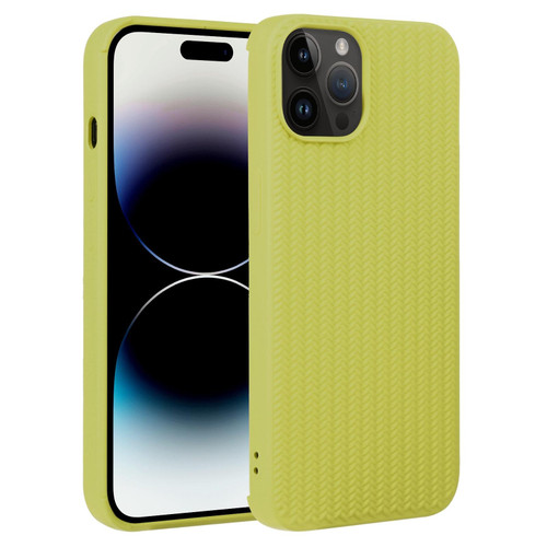 For iPhone 14 Pro Weave Texture Silicone Phone Case(Green)