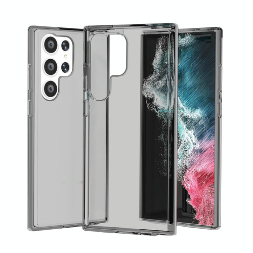 For Samsung Galaxy S23 Ultra 5G Shockproof Terminator Style Glitter Powder Phone Case(Transparent Black)