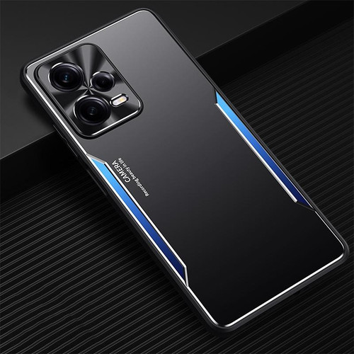 For Xiaomi Redmi Note 12 China Blade Series TPU + Titanium Alloy Phone Case(Black Blue)