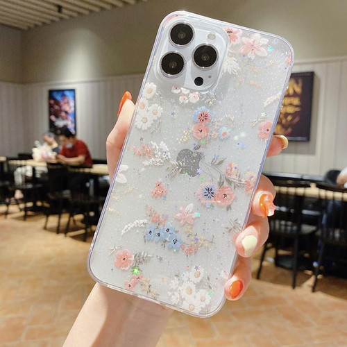 For iPhone 12 Fresh Small Floral Epoxy TPU Phone Case(D01)