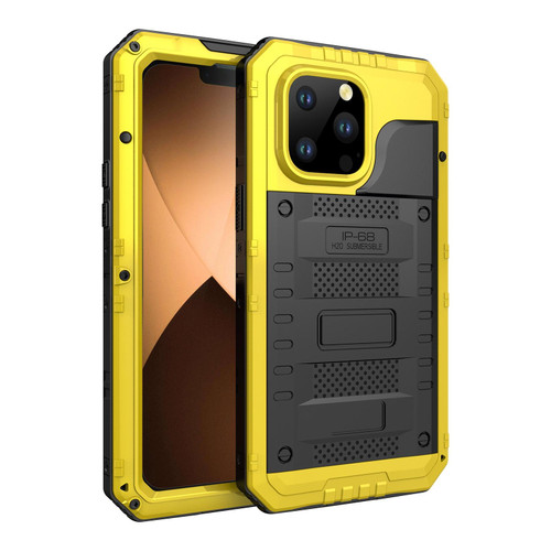 For iPhone 14 Pro Shockproof Waterproof Dustproof Metal + Silicone Phone Case(Yellow)