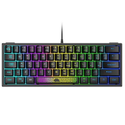 ZIYOULANG K61 62 Keys Game RGB Lighting Notebook Wired Keyboard, Cable Length: 1.5m(Black)