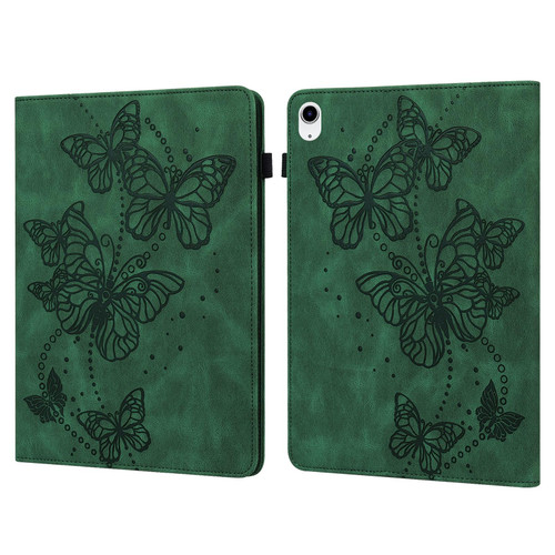 For iPad 10th Gen 10.9 2022 Embossed Butterfly Leather Tablet Case(Green) For iPad 10th Gen 10.9 2022 Embossed Butterfly Leather Tablet Case(Green)