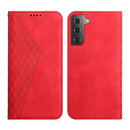 For Samsung Galaxy S23 5G Diamond Splicing Skin Feel Magnetic Leather Phone Case(Red)