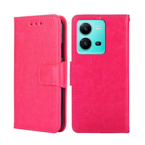 For vivo V25 5G/V25e 5G/X80 Lite Crystal Texture Leather Phone Case(Rose Red)