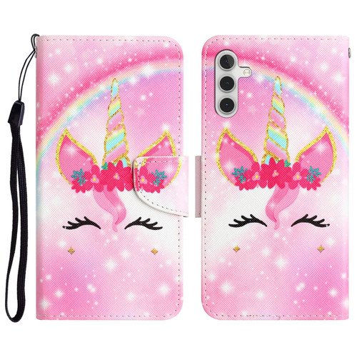 For Samsung Galaxy A14 5G Colored Drawing Leather Phone Case(Unicorn)